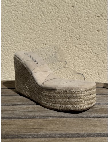Sandalias de esparto con tiras Transparente Biasi Beige