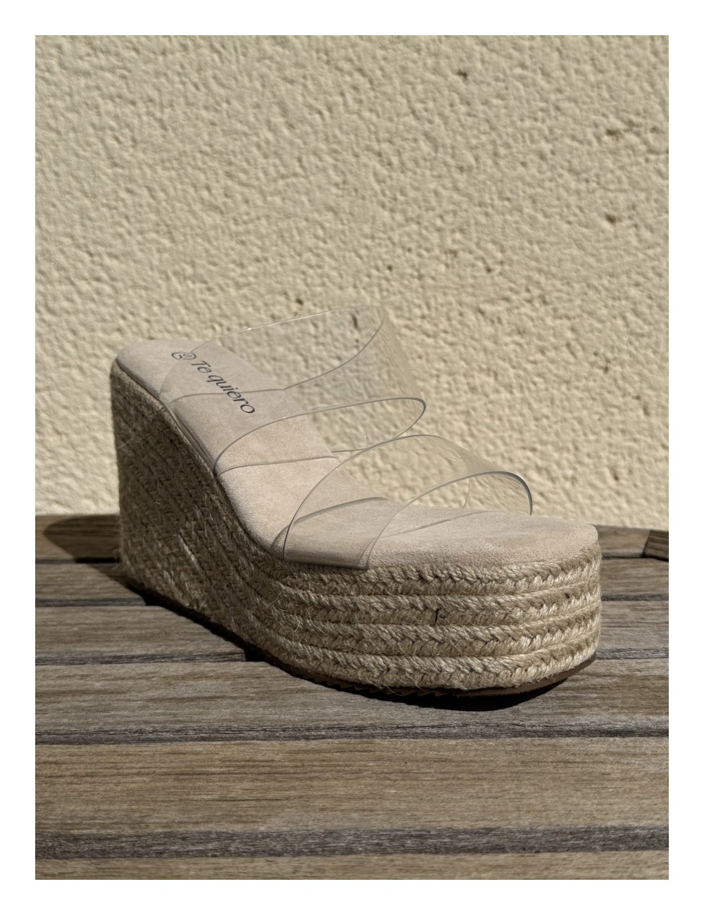 Sandalias de esparto con tiras Transparente Biasi Beige