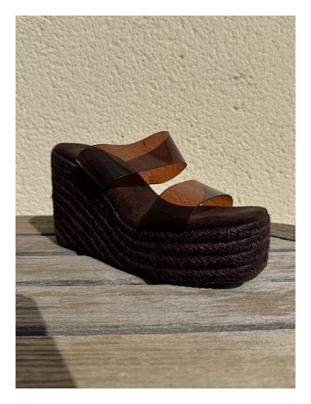 Sandalias de esparto con tiras Transparente Biasi Brown