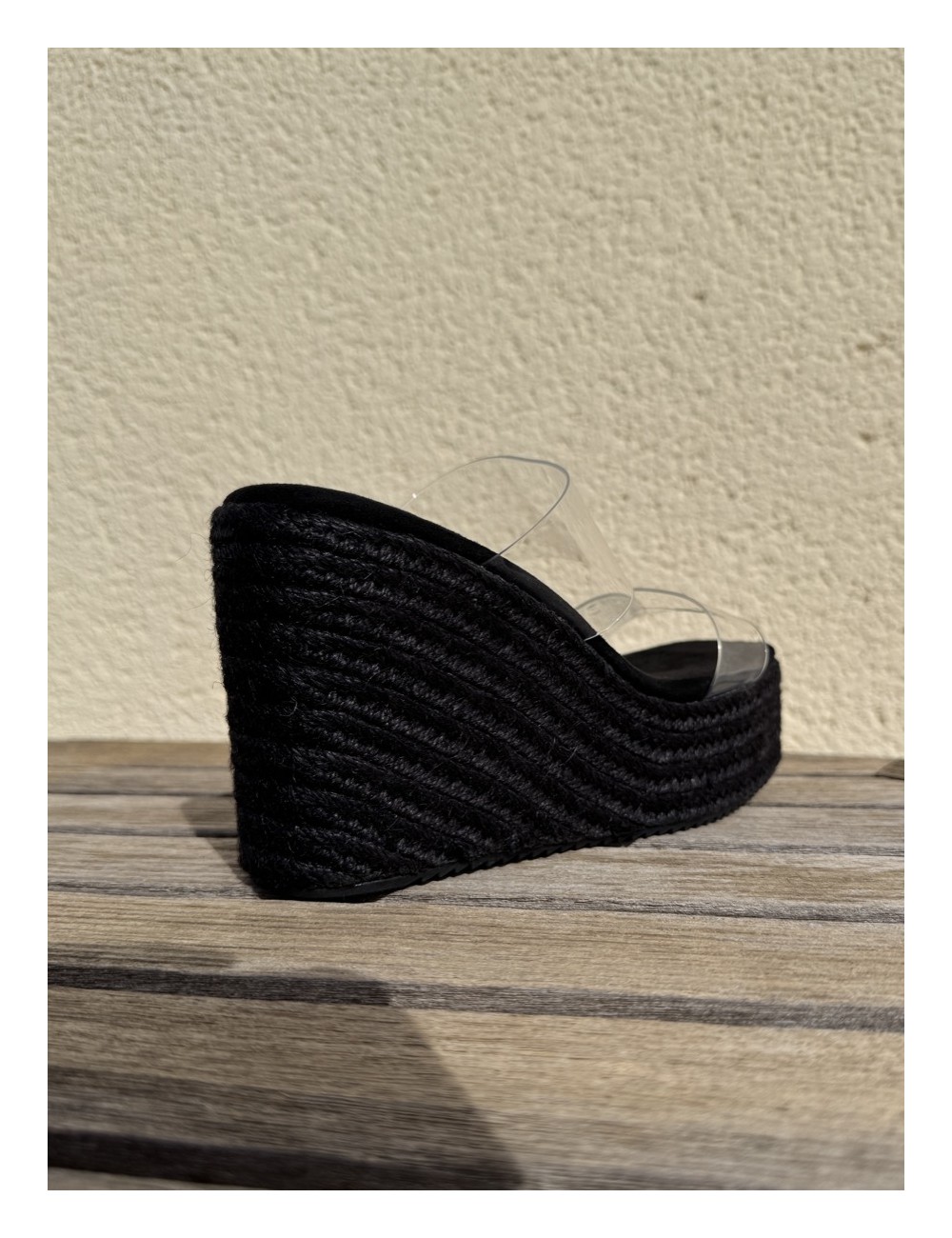 Sandalias de esparto con tiras Transparente Biasi Noir