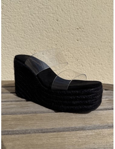 Sandalias de esparto con tiras Transparente Biasi Noir