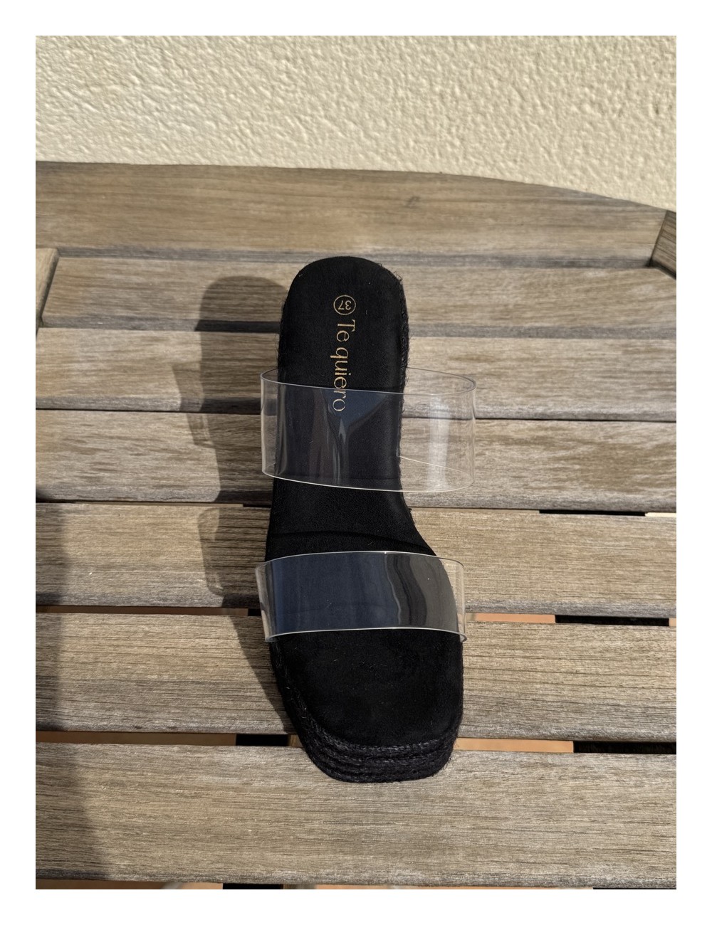 Sandalias de esparto con tiras Transparente Biasi Noir