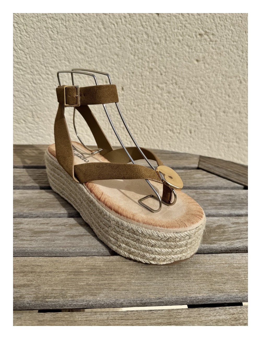 Sandalias con plataforma Paolo Khaki