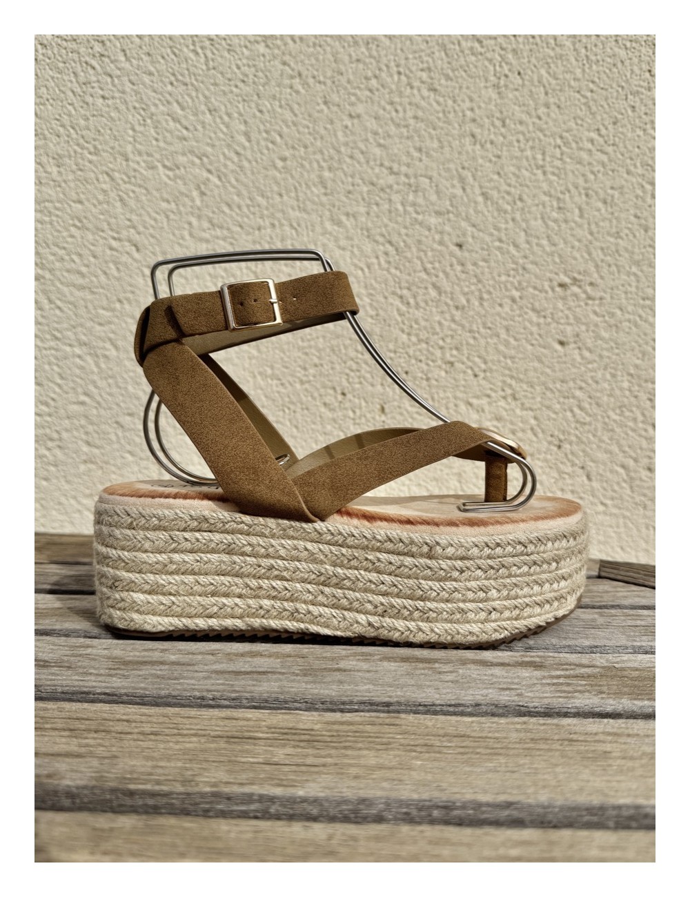 Sandalias con plataforma Paolo Khaki