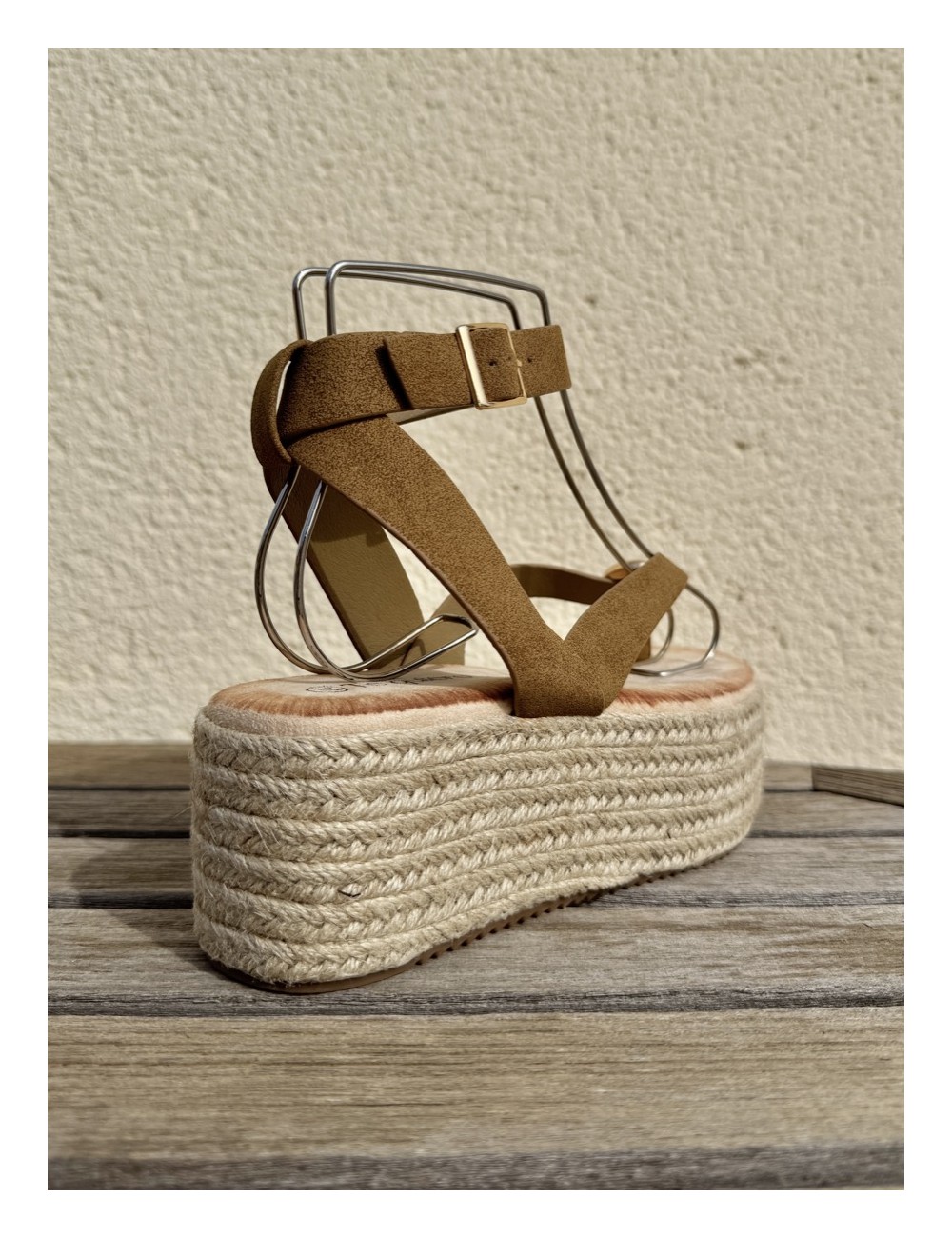 Sandalias con plataforma Paolo Khaki