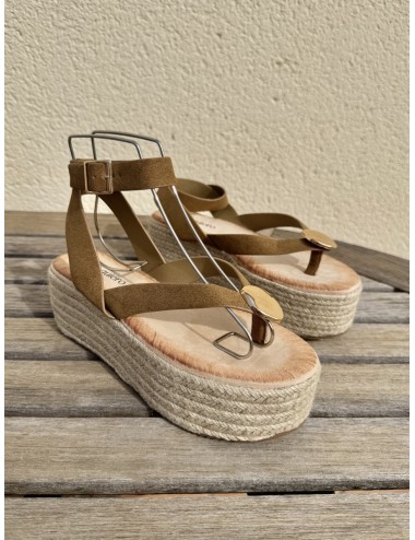 Sandalias con plataforma Paolo Khaki