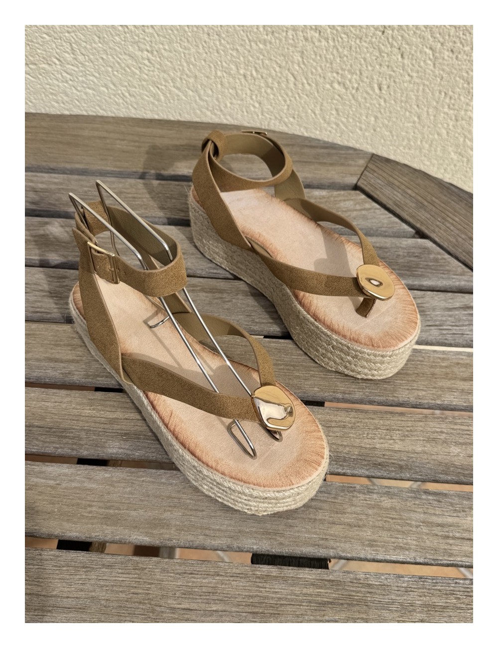 Sandalias con plataforma Paolo Khaki