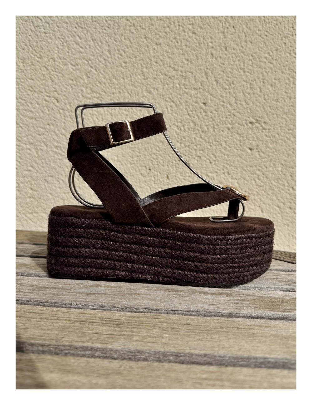 Sandalias con plataforma Paolo all Brown