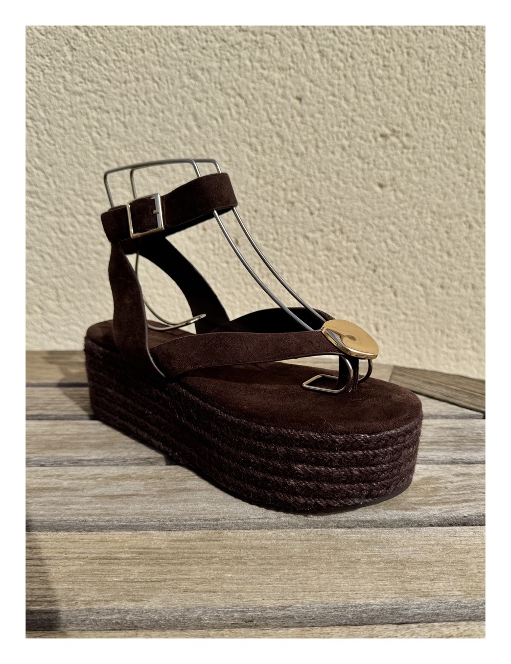 Sandalias con plataforma Paolo all Brown