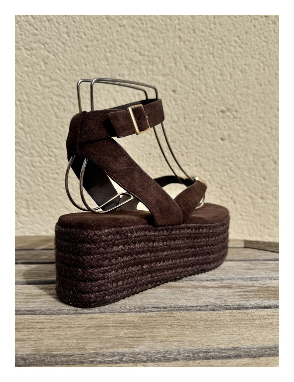 Sandalias con plataforma Paolo all Brown