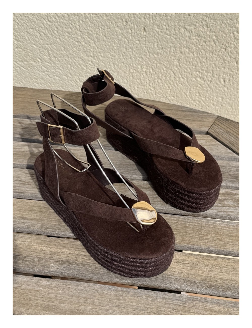 Sandalias con plataforma Paolo all Brown