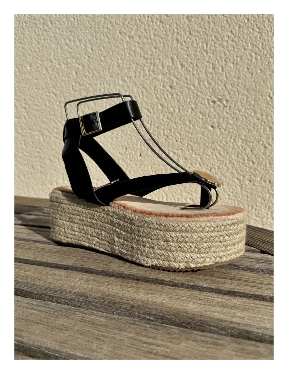 Sandalias con plataforma Paolo Noir