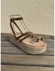 Sandalias con plataforma de esparto Enas Khaki