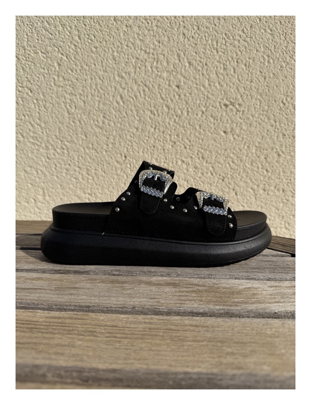 Sandalias con Plataforma y hebillas Tirli Noir