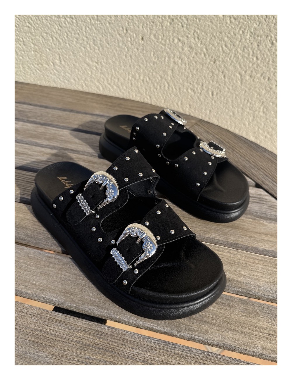 Sandalias con Plataforma y hebillas Tirli Noir