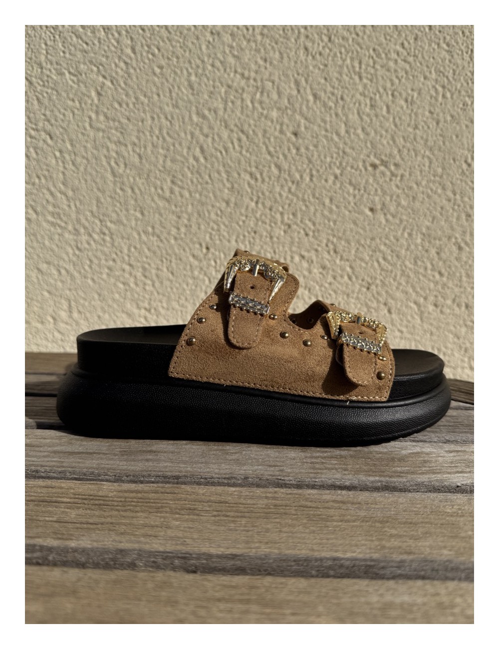 Sandalias con Plataforma y hebillas Tirli Khaki