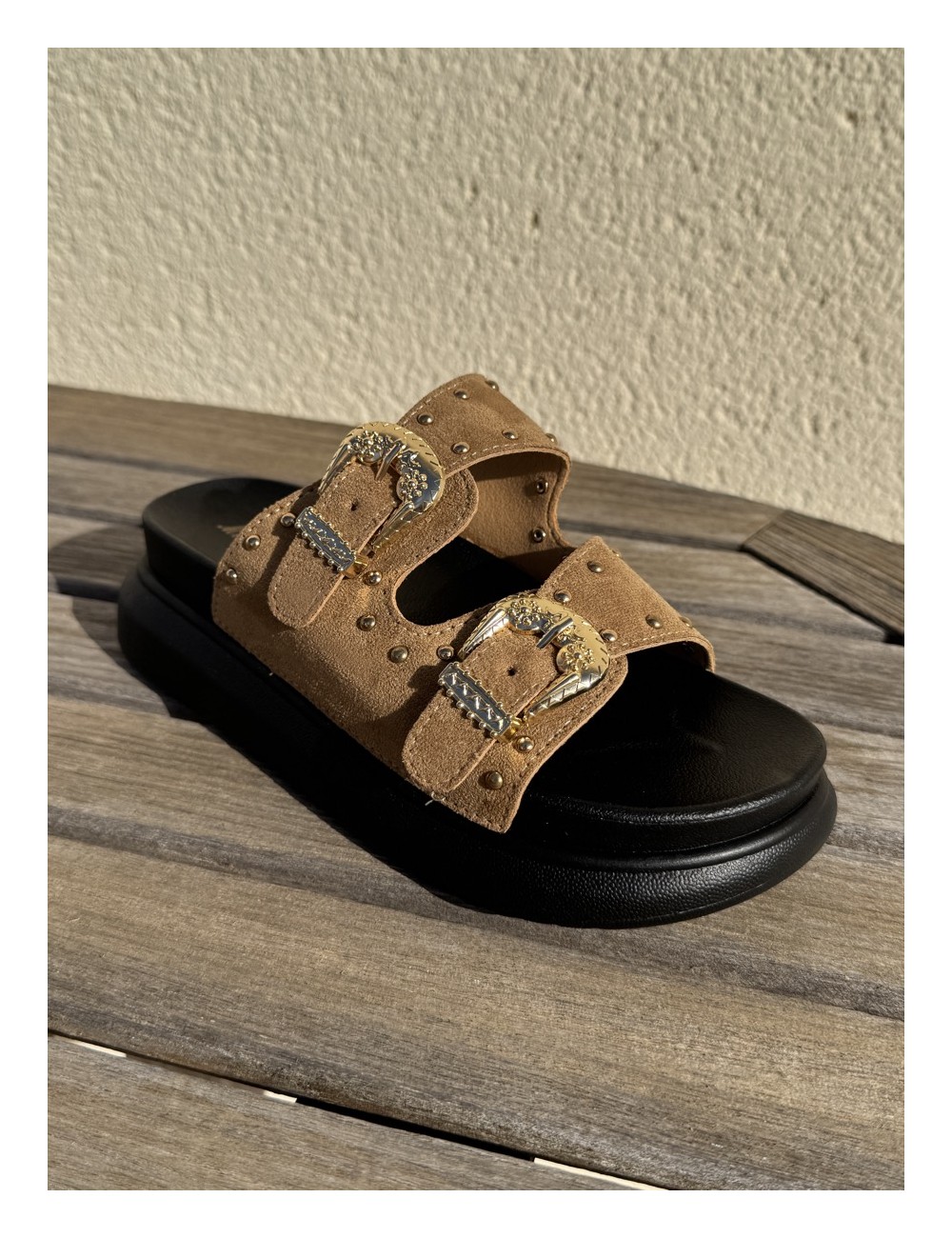 Sandalias con Plataforma y hebillas Tirli Khaki