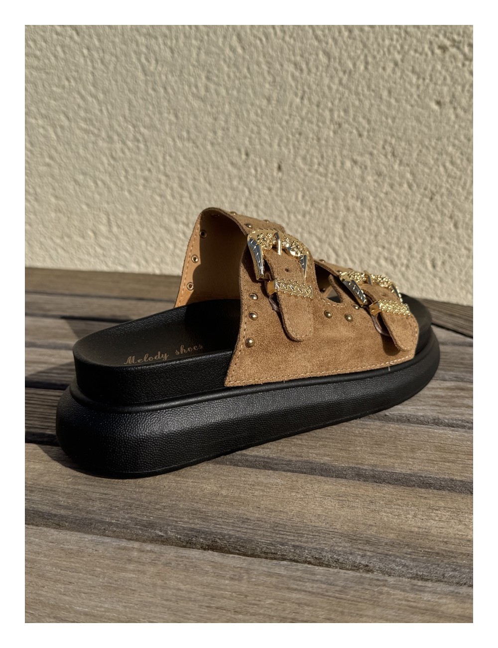 Sandalias con Plataforma y hebillas Tirli Khaki