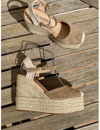 Sandalias con cuñas altas Loiri Khaki