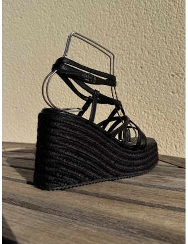 Sandalias con cuña y tiras Piras All Noir