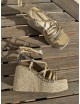 Sandalias con cuña y tiras Piras Gold