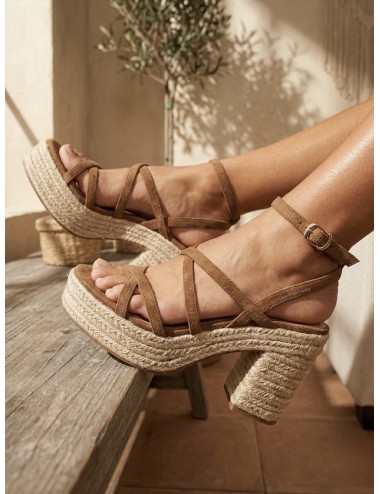 Sandalias de tacon y tiras Lula Khaki