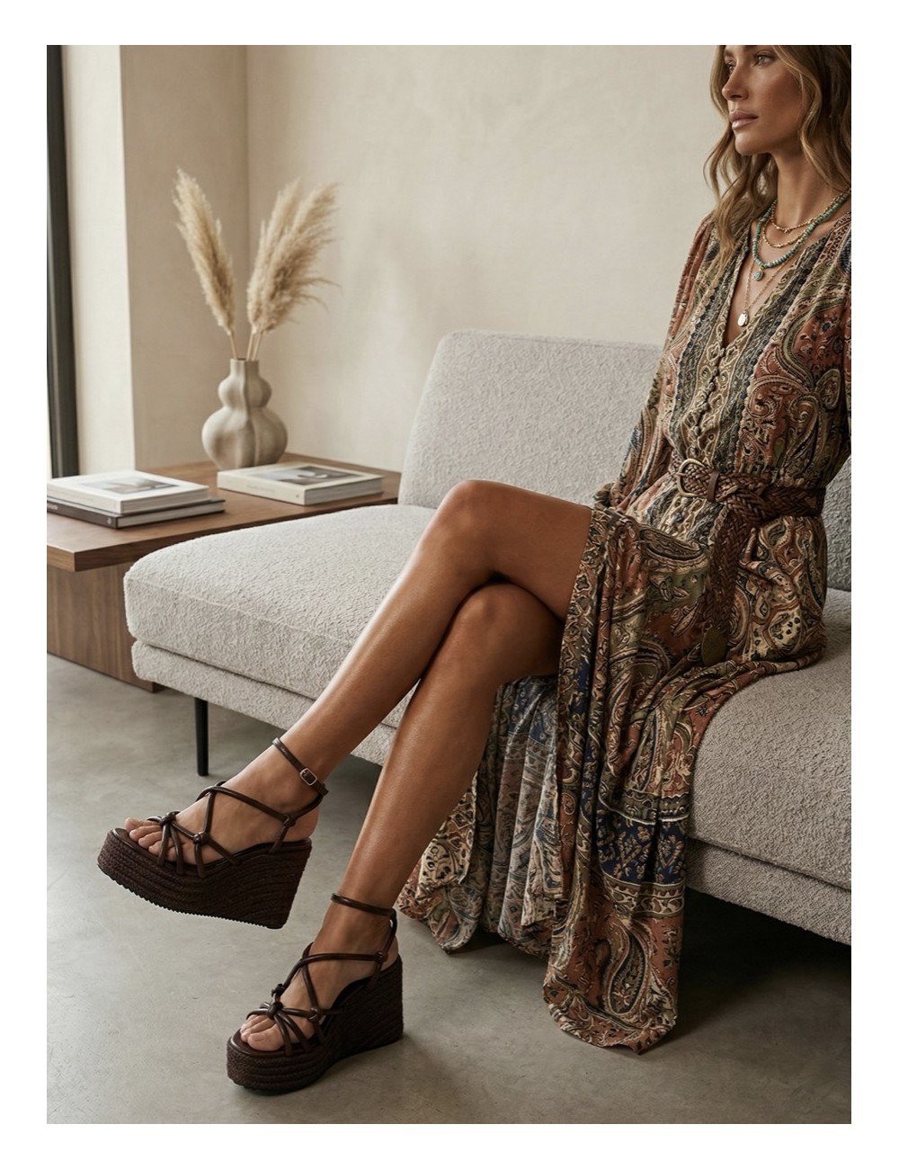 Sandalias con cuña Onani Brown