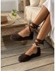 Alpargatas con cintas a la pierna Altara Brown