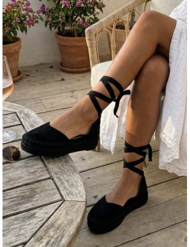 Alpargatas con cintas a la pierna Altara Noir