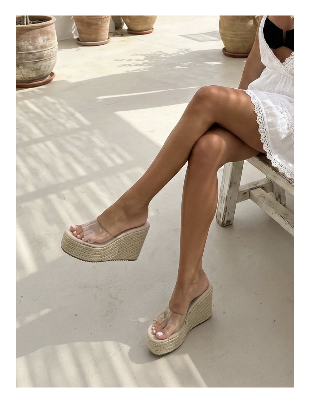 Sandalias con plataforma Sozza Beige