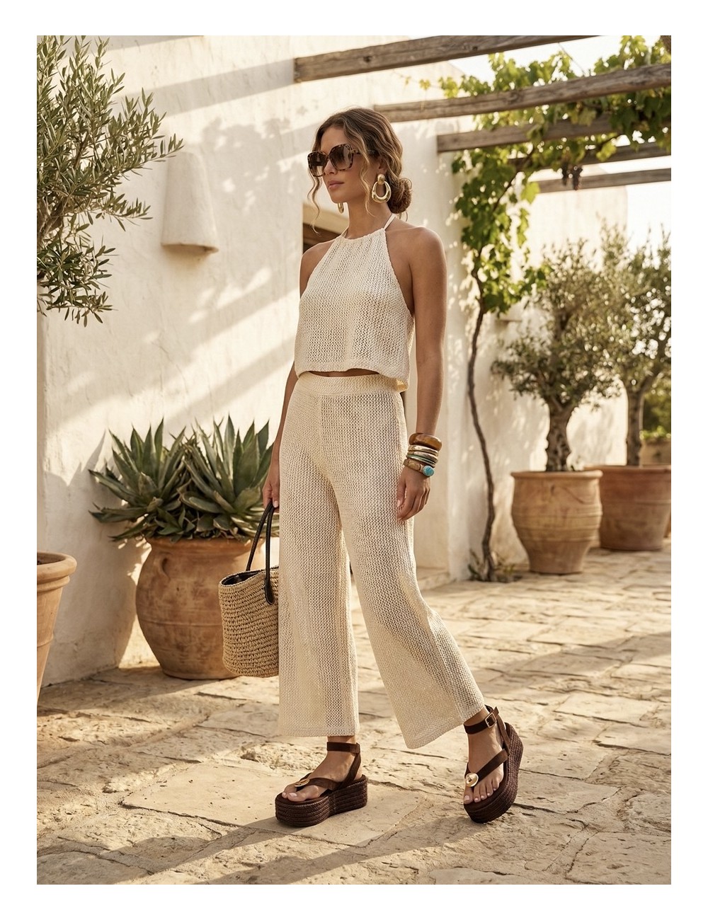 Sandalias con plataforma Paolo all Brown