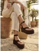 Sandalias con plataforma Paolo all Brown