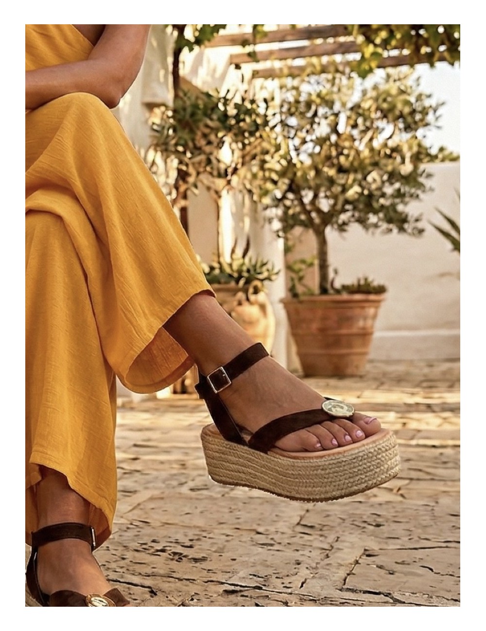 Sandalias con plataforma Paolo Brown