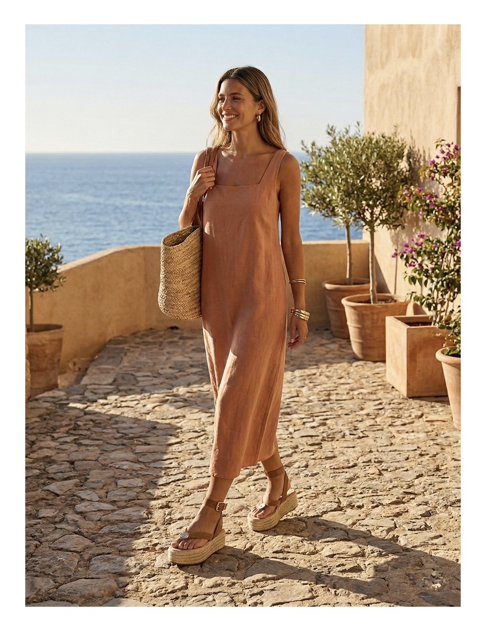 Sandalias con plataforma Paolo Khaki