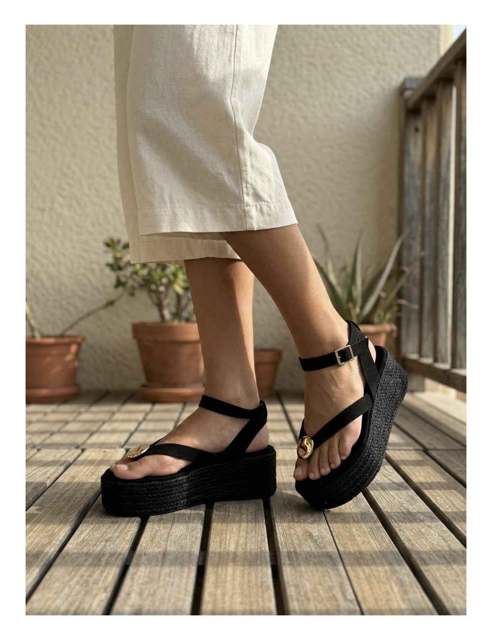 Sandalias con plataforma Paolo All Noir