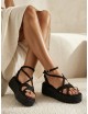 Sandalias con plataforma y anillo Luras Noir