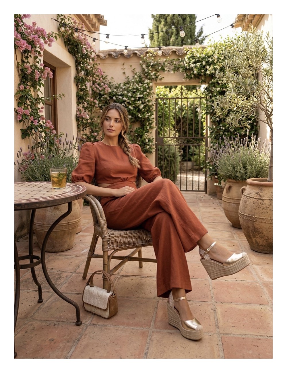 Sandalias con cuñas altas Loiri Gold