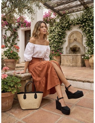 Sandalias con cuñas altas Loiri All Noir