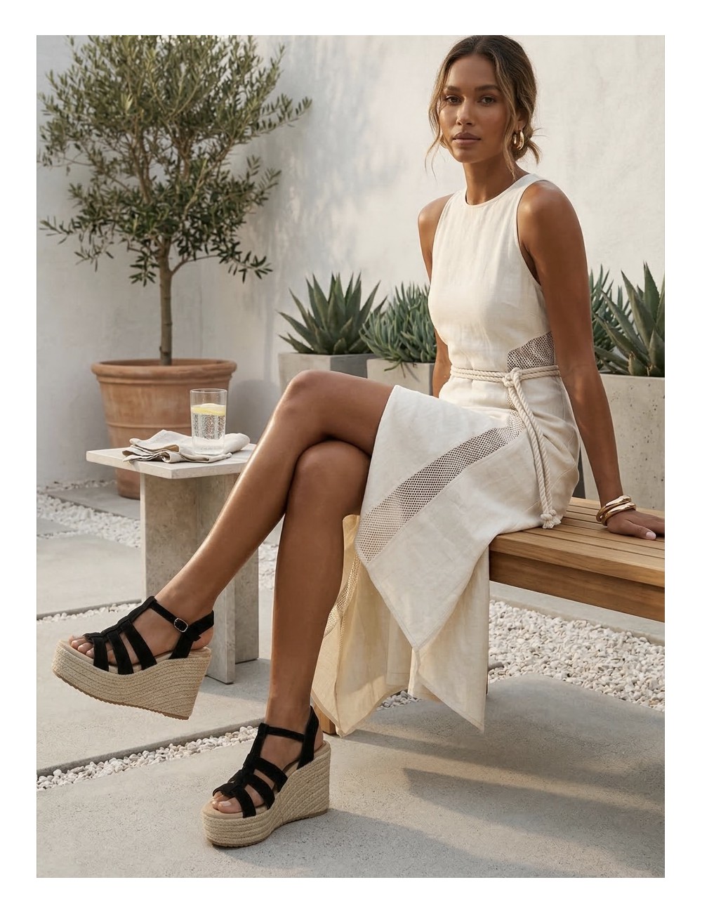 Sandalias con Cuña Casazza Noir