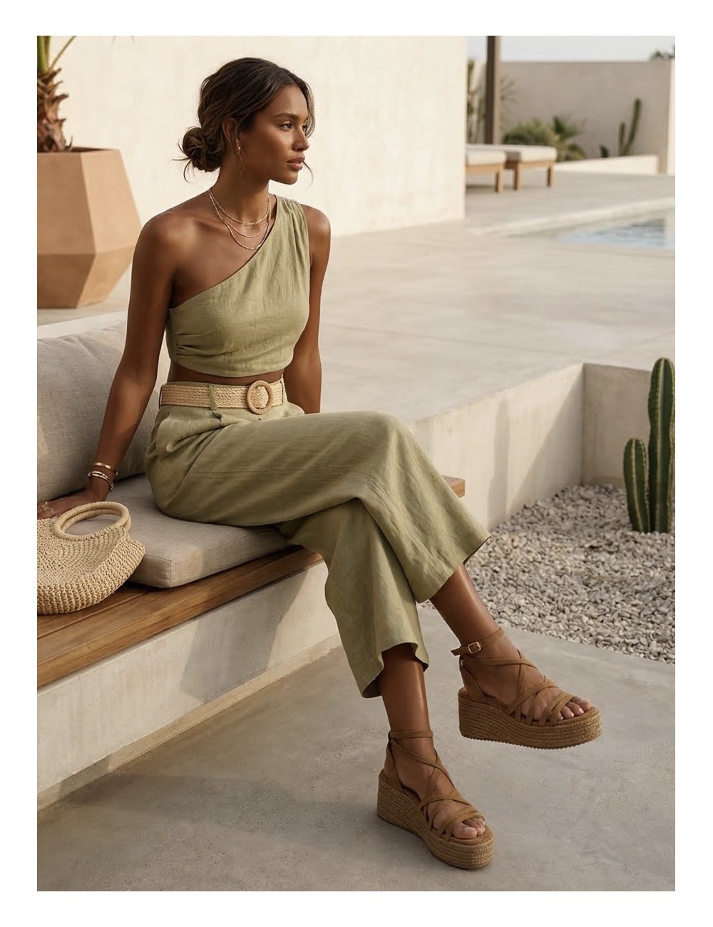 Sandalias con plataforma Nuchis Khaki