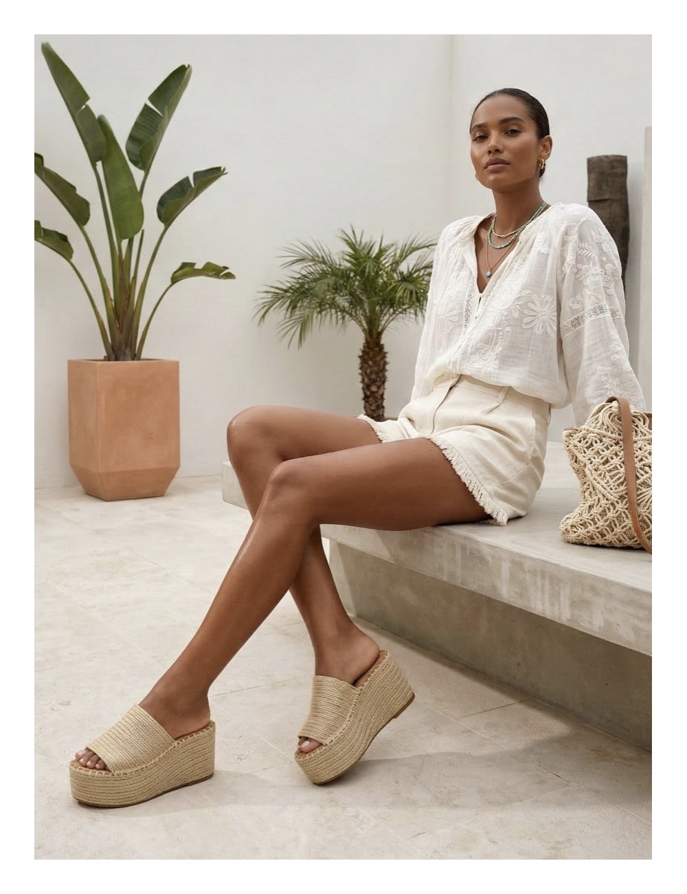 Plataformas Altas de Esparto Eboli Beige