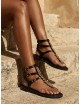 Sandalias con adorno Dorado Arbas Noir