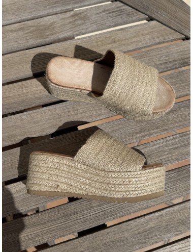 Sandalias con plataforma esparto Nava Beige