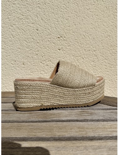 Sandalias con plataforma esparto Nava Beige