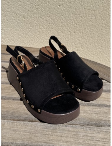 Sandalias con plataforma de madera Gavoi Noir