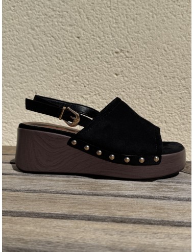 Sandalias con plataforma de madera Gavoi Noir