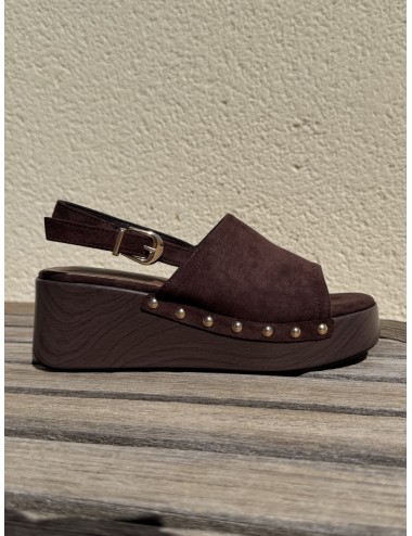 Sandalias con plataforma de madera Gavoi Brown