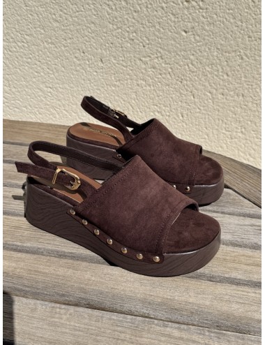Sandalias con plataforma de madera Gavoi Brown