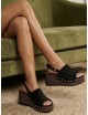 Sandalias con plataforma de madera Gavoi Noir