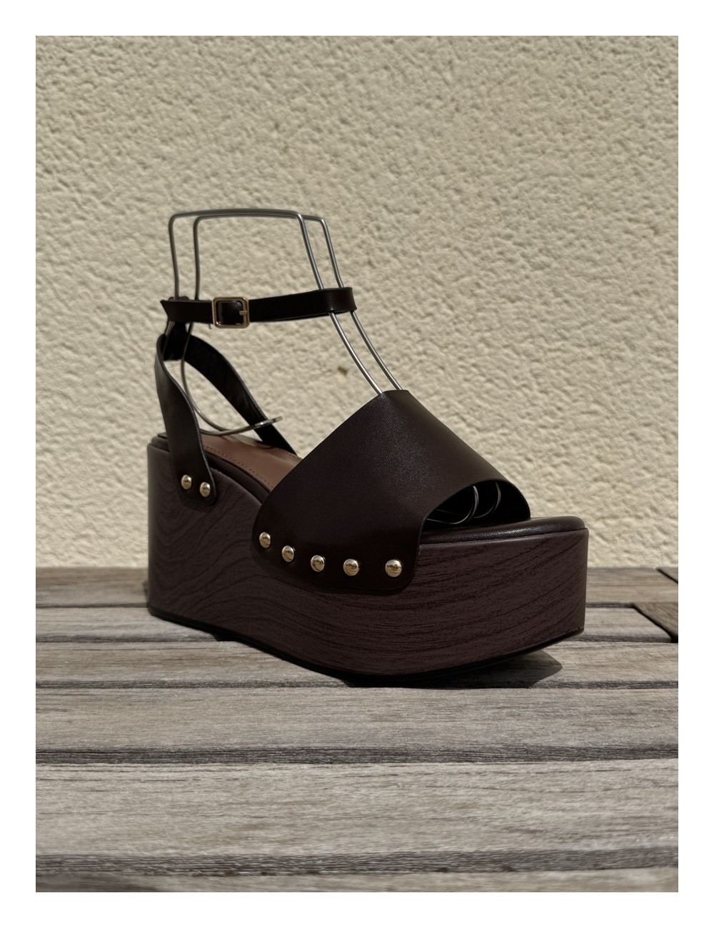 Sandalias con plataforma de Madera Vera Brown